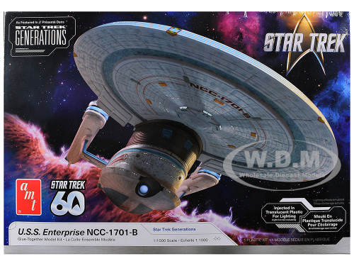 Skill 2 Model Kit U S S Enterprise NCC 1701 B Space Ship Star Trek Generations 1994 Movie 1/1000 Scale Model AMT AMT1560M