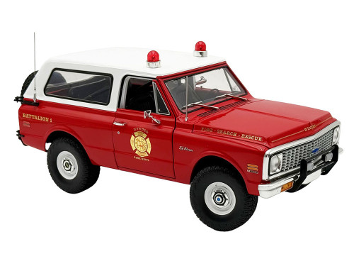 1972 Chevrolet Blazer K 5 The Chief  Winder Fire Department Georgia Battalion 1 Red with White Top Limited Edition to 246 pieces Worldwide 1/18 Diecast Model Car ACME A1807717