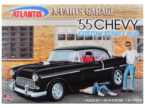 Skill 3 Model Kit 1955 Chevrolet Custom Street Rod X Parts Garage 1/25 Scale Model Atlantis ALM-1276