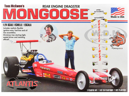 Skill 2 Model Kit Tom McEwen s Mongoose Rear Engine Dragster 1/24 Scale Model Atlantis ALM-7529