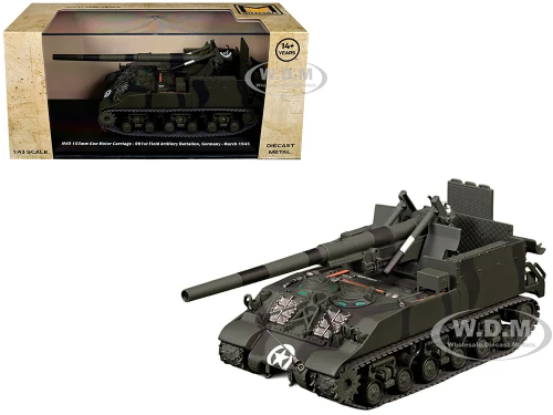 M40 155mm Gun Motor Carriage 991st Field Artillery Battalion Germany 1945 United States Army 1/43 Diecast Model Militaria Die Cast 24220-45