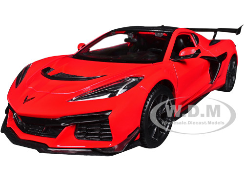 2025 Chevrolet Corvette ZR1 Coupe Red with Carbon Top Special Edition Series 1/24 Diecast Model Car Maisto 32927RD