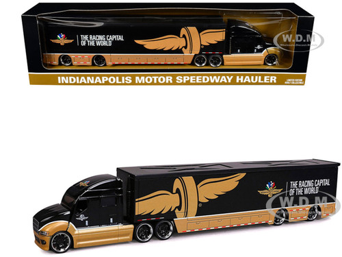 Indianapolis Motor Speedway Hauler Black and Gold 1/64 Diecast Model IXO Models IND64049