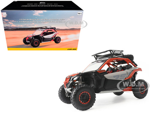 Can Am Maverick X3 X RS Turbo RR with Roof Rack Chalk Gray and Orange 1/12 Diecast Model BRP Models 68004