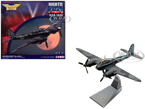Messerschmitt Me 410A 1 Aircraft U5 FE Lt Rudolf Abrahamczik 14 KG 2 Laon Athies Airfield France 1943 German Luftwaffe The Aviation Archive Series 1/72 Diecast Model Corgi AA29702