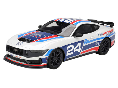 Ford Mustang Dark Horse #24 Ford Performance Racing School White with Graphics 1/18 Model Car Top Speed TS0657