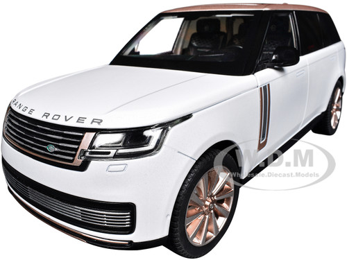 2022 Land Rover Range Rover SV White Metallic with Rose Gold Top and Moonroof 1/18 Diecast Model Car Heimanba Q1005A-W