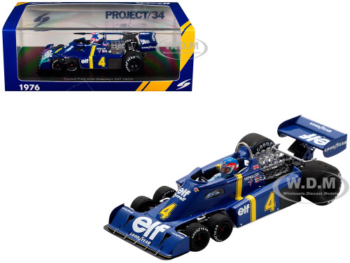 Tyrrell P34 #4 Patrick Depailler 2nd Place Formula One F1 Swedish GP 1976 with Driver 1/43 Model Car Spark S7307