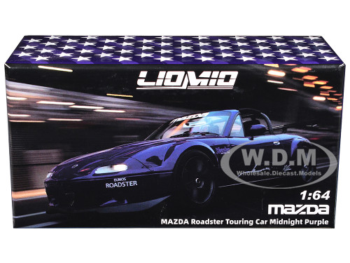 Mazda Roadster Touring Car RHD Right Hand Drive Midnight Purple Metallic Hobby Expo China 2026 Event Edition 1/64 Diecast Model Car Liomio LI64-ROADSTER-HEC2026