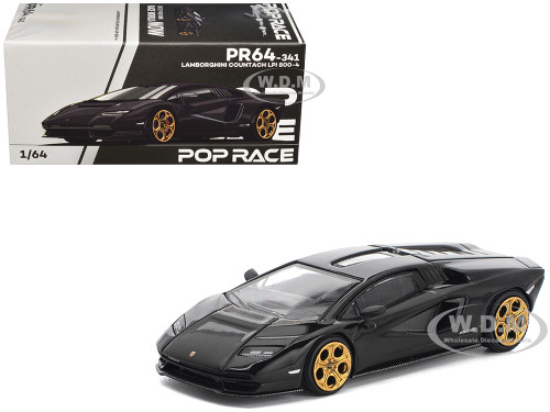 Lamborghini Countach LPI 800 4 Deep Black 1/64 Diecast Model Car Pop Race PR640341