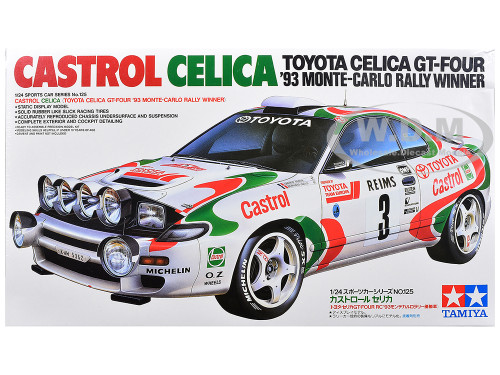 Model Kit Toyota Celica GT Four Castrol Celica #3 Winner Monte Carlo Rally 1993 1/24 Scale Model Tamiya TAM-24125