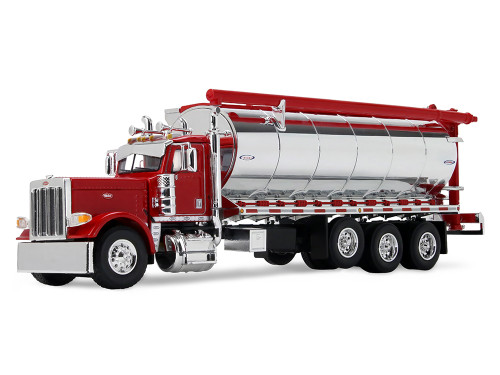Peterbilt 389 Truck Ledwell Classic Bulk Haul Feed Body Viper Red 1/64 Diecast Model DCP/First Gear 60-2312