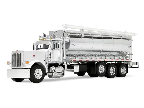 Peterbilt 389 Truck Ledwell Classic Bulk Haul Feed Body White 1/64 Diecast Model DCP/First Gear 60-2313