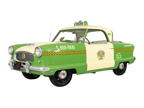 1959 Nash Metropolitan Checker Taxi Light Green Cream Limited Edition 402 pieces Worldwide 1/18 Diecast Model Car ACME A1801000