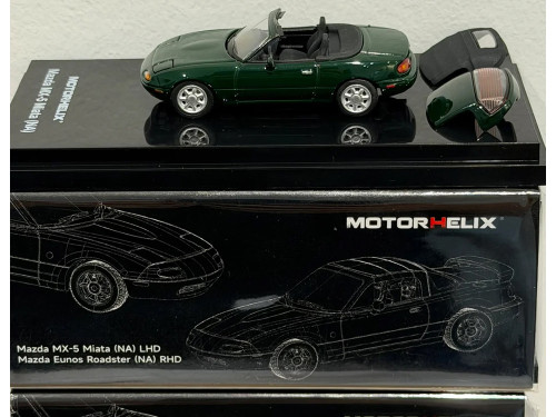 Mazda MX 5 Miata NA Convertible British Racing Green 1/64 Diecast Model Car MotorHelix M60205L
