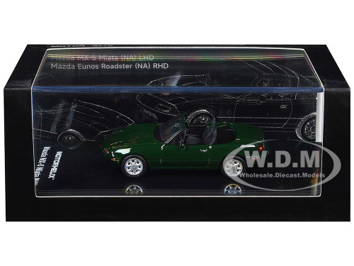 Mazda MX 5 Miata NA Convertible British Racing Green 1/64 Diecast Model Car MotorHelix M60205L