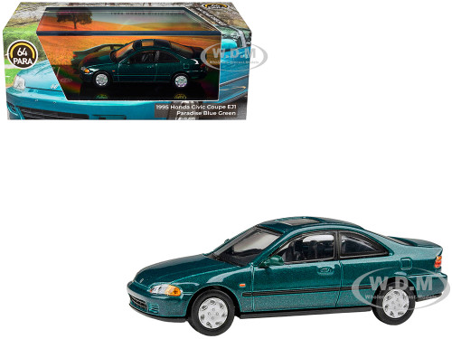 1995 Honda Civic Coupe EJ1 Paradise Blue Green Metallic with Sunroof 1/64 Diecast Model Car Paragon Models PA-55768