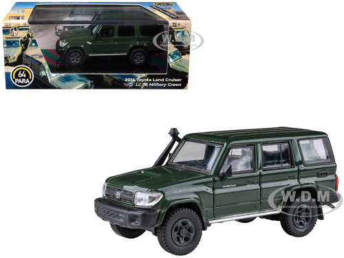 2014 Toyota Land Cruiser LC 76 Military Green 1/64 Diecast Model Car Paragon Models PA-56313