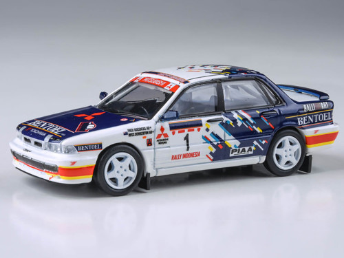 Mitsubishi Galant VR 4 RHD Right Hand Drive #1 Ross Dunkerton Fred Gocentas Rally Indonesia 1993 1/64 Diecast Model Car Paragon Models PA-65112