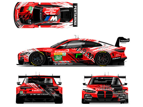 BMW M4 GT3 EVO G82 #32 Augusto Farfus Sean Gelael Darren Leung Team WRT FIA WEC 6 Hours of Spa-Francorchamps 2026 1/64 Diecast Model Car Almost Real 630002001