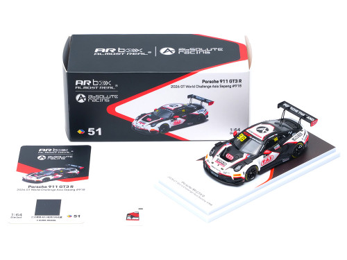 Porsche 911 GT3 R 992.2 #918 Vutthikorn Inthraphuvasak Bastian Buus Absolute Racing GT World Challenge Asia Sepang 2026 1/64 Diecast Model Car Almost Real 640004111