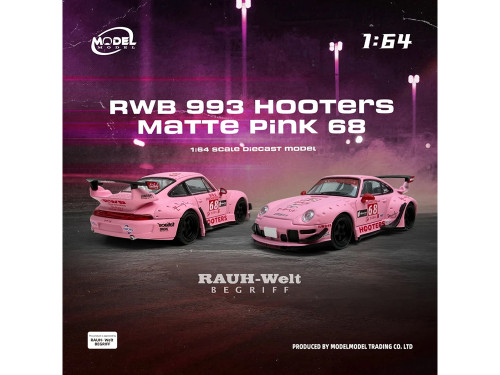 RWB 993 #68 Hooters Matt Pink 1/64 Diecast Model Car Model Model MM64-RWB993-013