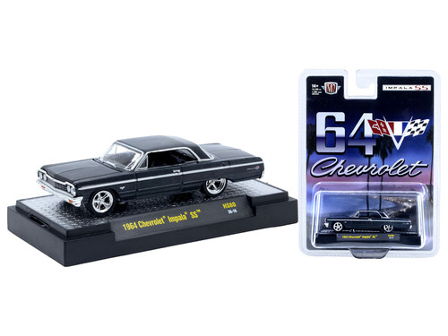 1964 Chevrolet Impala SS Black Metallic Limited Edition to 14102 pieces Worldwide 1/64 Diecast Model Car M2 Machines 31500-HS80