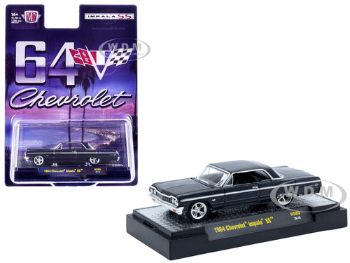 1964 Chevrolet Impala SS Black Metallic Limited Edition to 14102 pieces Worldwide 1/64 Diecast Model Car M2 Machines 31500-HS80