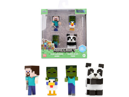 Set of 4 Diecast Figures Minecraft Video Game Wave 7 Metalfigs Series Diecast Models Jada 38005