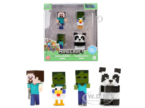 Set of 4 Diecast Figures Minecraft Video Game Wave 7 Metalfigs Series Diecast Models Jada 38005