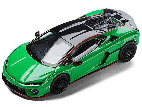 Lamborghini Temerario Green with Black Topdie 1/64 Diecast Model Car Trends Hobby 241082-B