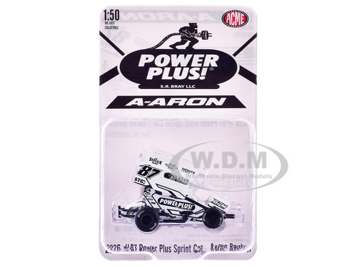 Winged Sprint Car #87 Aaron Reutzel Power Plus White 2026 1/50 Diecast Model Car ACME A5026006