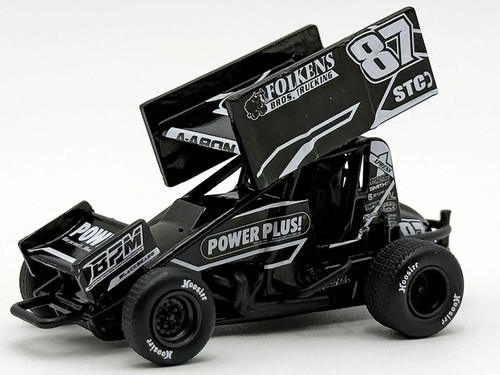 Winged Sprint Car #87 Aaron Reutzel Power Plus Black 2026 1/50 Diecast Model Car ACME A5026009