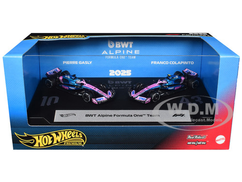 BWT Alpine Formula One Team Formula One F1 World Championship 2025 2 Piece Set Diecast Model Cars Hot Wheels JMM96