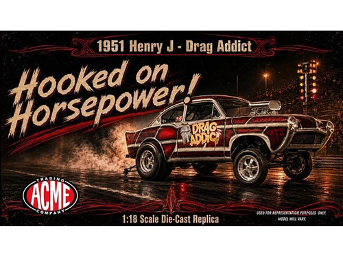 1951 Henry J Gasser Drag Addict Limited Edition to 402 pieces Worldwide 1/18 Diecast Model Car ACME A1800946