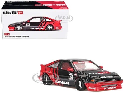 Toyota AE86 Sprinter Trueno RHD Right Hand Drive #86 Kaido ADVAN Black and Red Designed by Jun Imai Kaido House Special 1/64 Diecast Model Car Mini GT KHMG214