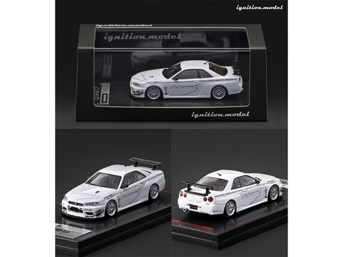 Nissan Skyline GT R Mine s R34 White Limited Edition 1/64 Diecast Model Car Ignition Model IG4092