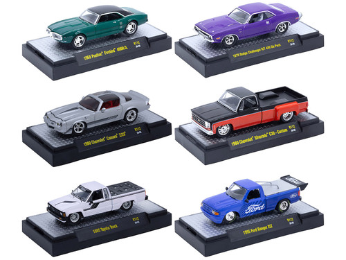 Auto Thentics 6 piece Set Release 112 IN DISPLAY CASES Limited Edition 1/64 Diecast Model Cars M2 Machines 32500-112
