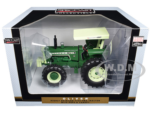 Oliver 1755 Tractor with FWA ROPS and Canopy Green with Light Green Canopy Classic Series 1/16 Diecast Model SpecCast SCT999