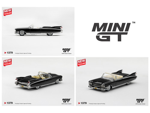 1959 Cadillac Eldorado Biarritz Black Limited Edition 1/64 Diecast Model Car Mini GT MGT01379