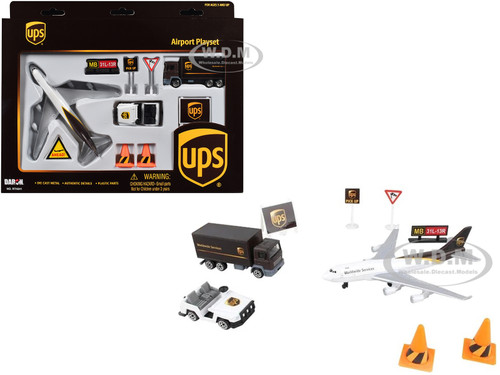 Airport Playset UPS Set 10 pieces Diecast Models Daron RT4341