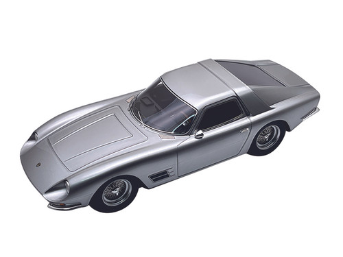 Lamborghini 400 GT Monza Metallic Silver with Display Case Limited Edition 1/18 Model Car Tecnomodel TM18-358D