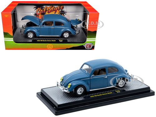1952 Volkswagen Beetle Deluxe Model Matt Blue Limited Edition to 4850 pieces Worldwide 1/24 Diecast Model Car M2 Machines 40300-144B