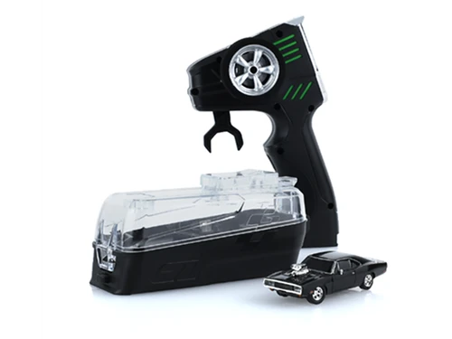 1970 Dodge Charger Black Remote Control Car The Fast and the Furious 2001 Movie 1/64 Remote Control Car Greenlight GLM-INT-612002