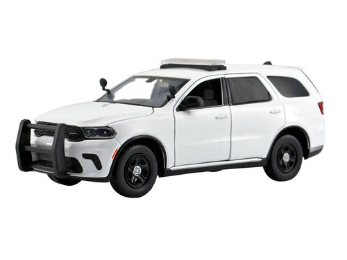 2026 Dodge Durango Pursuit White Custom Builder s Kit Law Enforcement and Public Service Series 1/24 Diecast Model Car Motormax 76656W