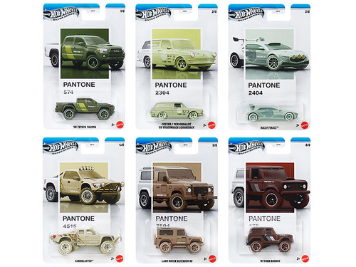 Pantone 10 piece Set B Silver Series Diecast Model Cars Hot Wheels JKY47-956B