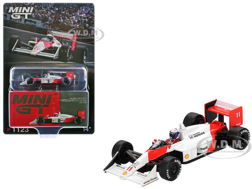 McLaren MP4 4 #11 Alain Prost 2nd Place Formula One F1 Japanese GP 1988 with Driver Figure Limited Edition 1/64 Diecast Model Car Mini GT MGT01123