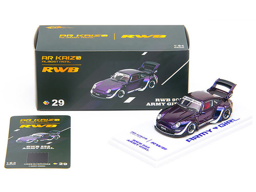 RWB 993 Army Girl Candy Purple Metallic AR Kaizo Series 1/64 Diecast Model Car Almost Real 6K0000201