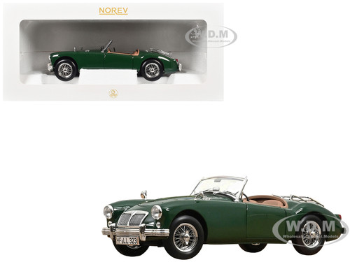 1955 MG MGA Cabriolet British Racing Green 1/18 Diecast Model Car Norev 182610