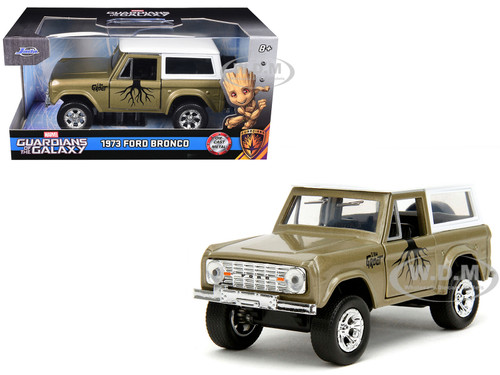 1973 Ford Bronco Groot Gold Metallic with White Top Guardians of the Galaxy Hollywood Rides Series 1/32 Diecast Model Car Jada 34416
